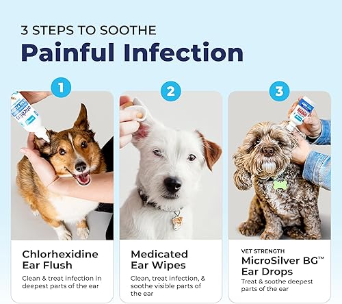 Miniatura 9 de Vetnique Oticbliss Toallitas medicadas para oídos Toallitas para orejas de gato y perro con hidrocortisona y ácido salicílico para limpieza y