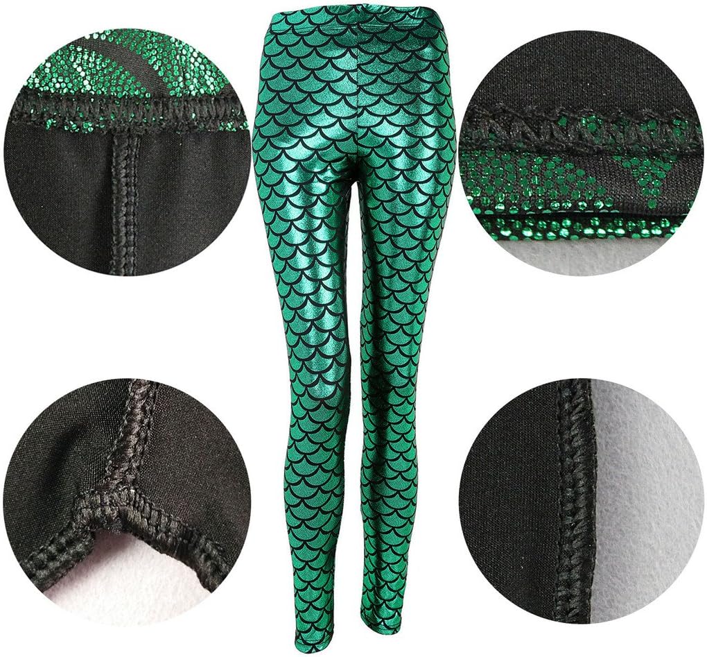Ayliss Women High Waisted Tight Mermaid Fish Scale Printed Leggings Stretch Tight Stretchy Leggings Pants Custome Party - Image 5