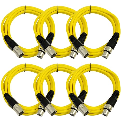 Miniatura 25 de SEISMIC AUDIO - SAXLX-50 - Paquete de 6 cables de micrófono XLR macho a XLR hembra de 50 pies - Equilibrado - Cables de conexión de 50 pies Negro