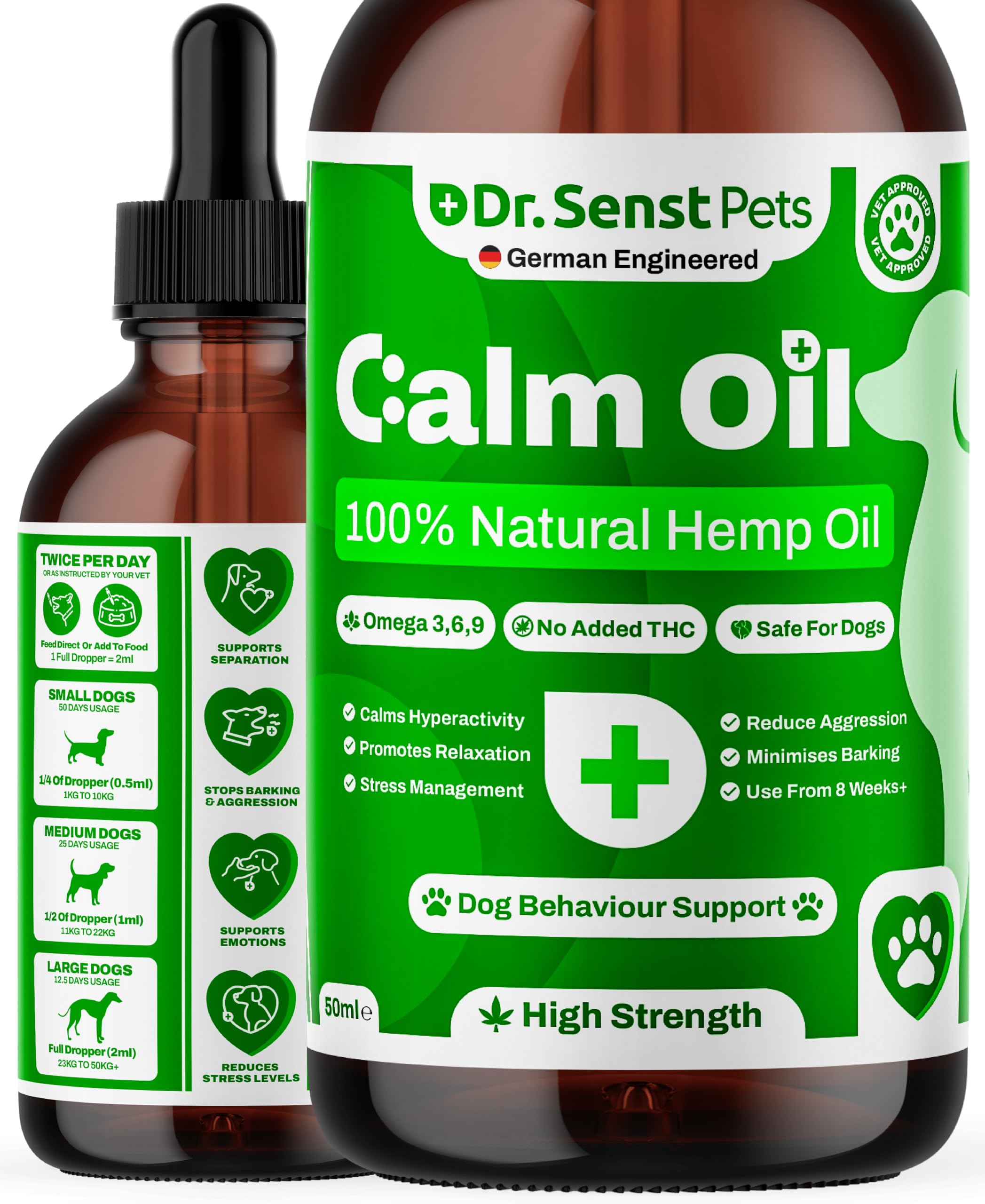 Dr. Senst Hemp Oil For Dogs UK 50ml Dog Calming Supplement For Pet