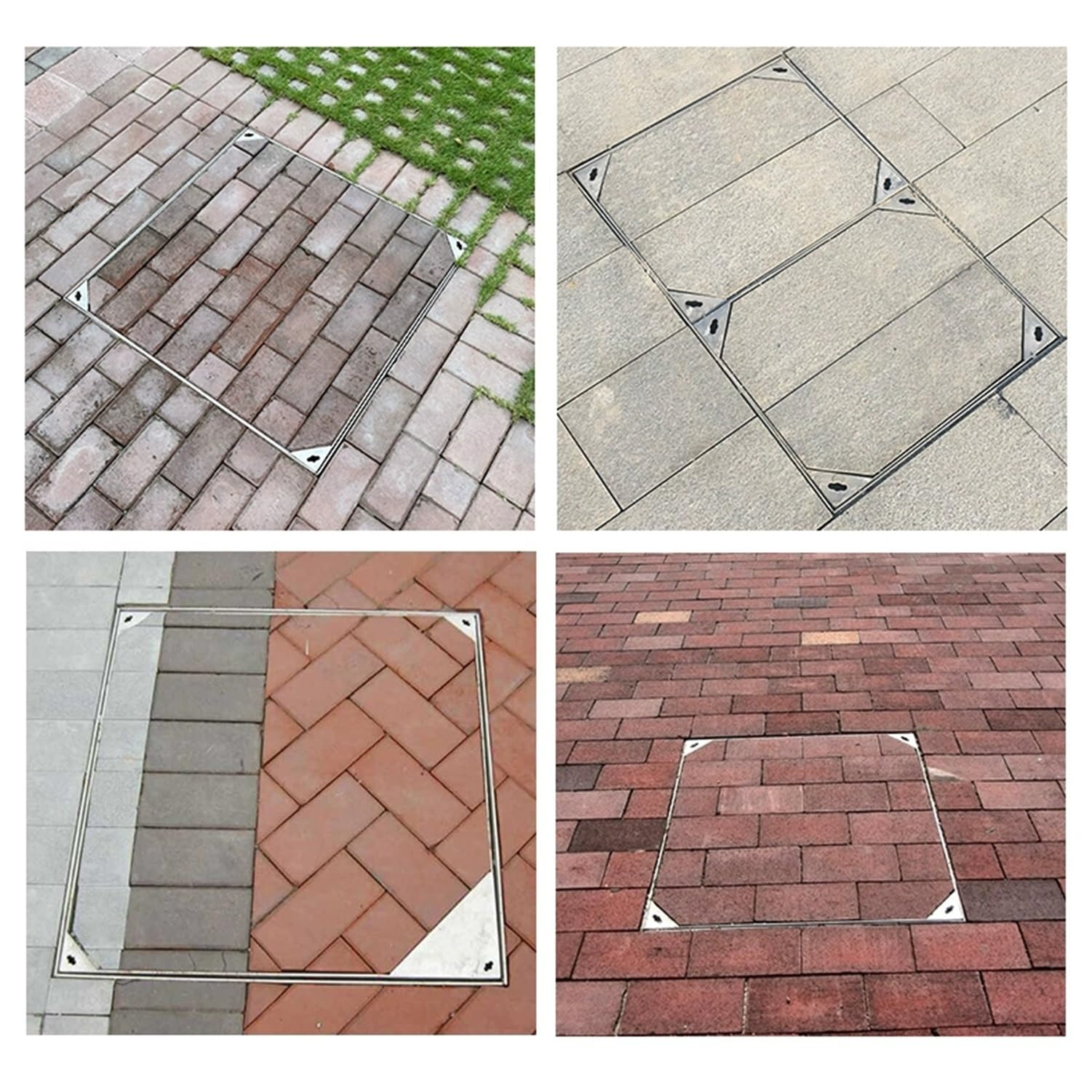 Tapa de boca de acero inoxidable con diseño E T para fosa séptica, orificio de extracción invisible, (800 x 800 x 50 mm) para sistemas