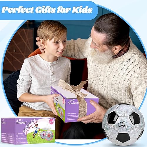 Miniatura 7 de Balón de fútbol de tamaño 3, 4, 5, purpurina, rosa, morado, plateado, con bomba, pelota de fútbol para niños de 3 a 6 años, 6 a 8, 8 a 12 años,