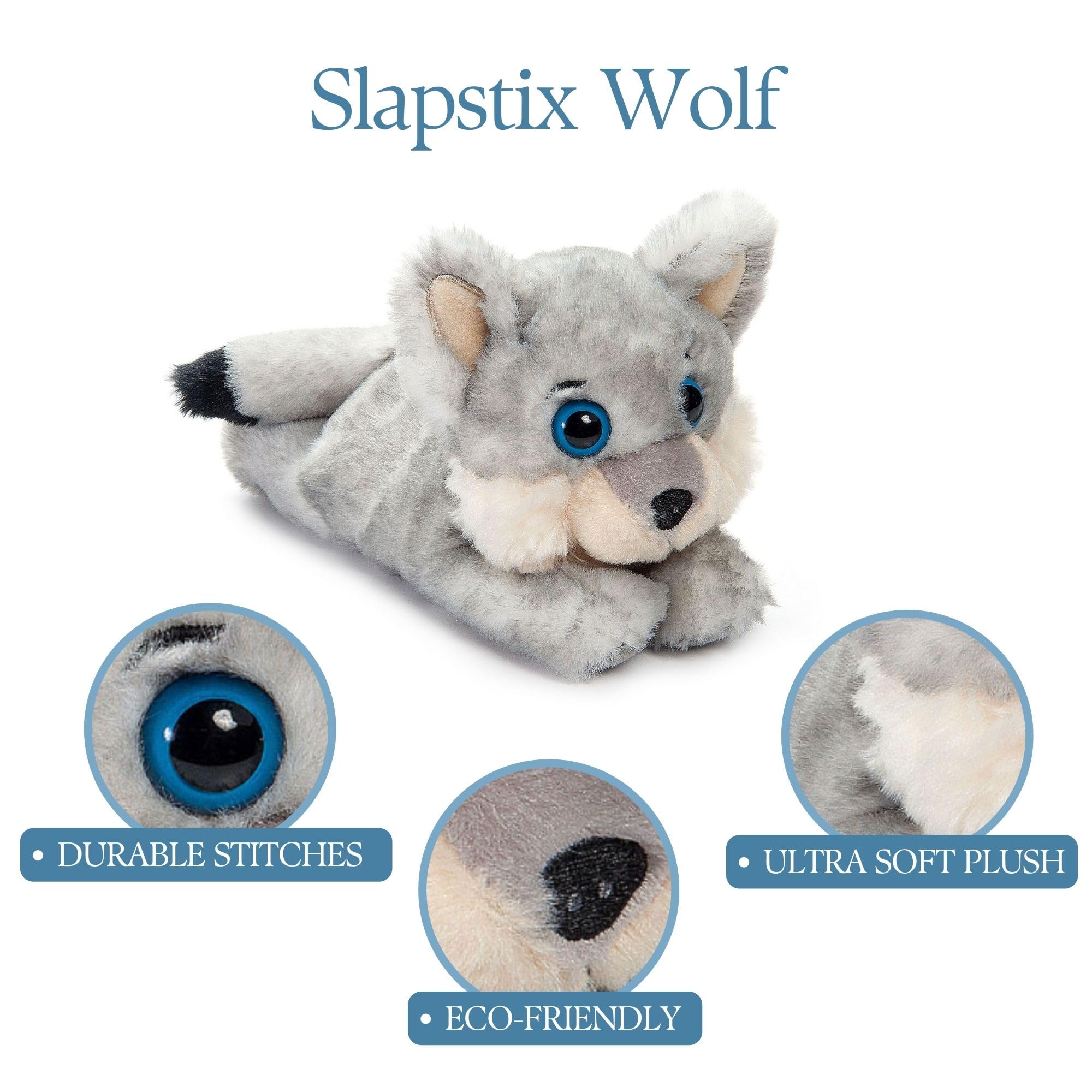 Amazon.com: The Petting Zoo Grey Wolf Stuffed Animal Plushie Slap