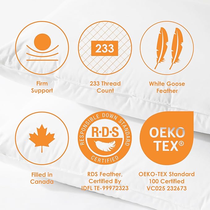 Set 2 Almohadas Pluma Tamaño Queen Firme miniatura 7