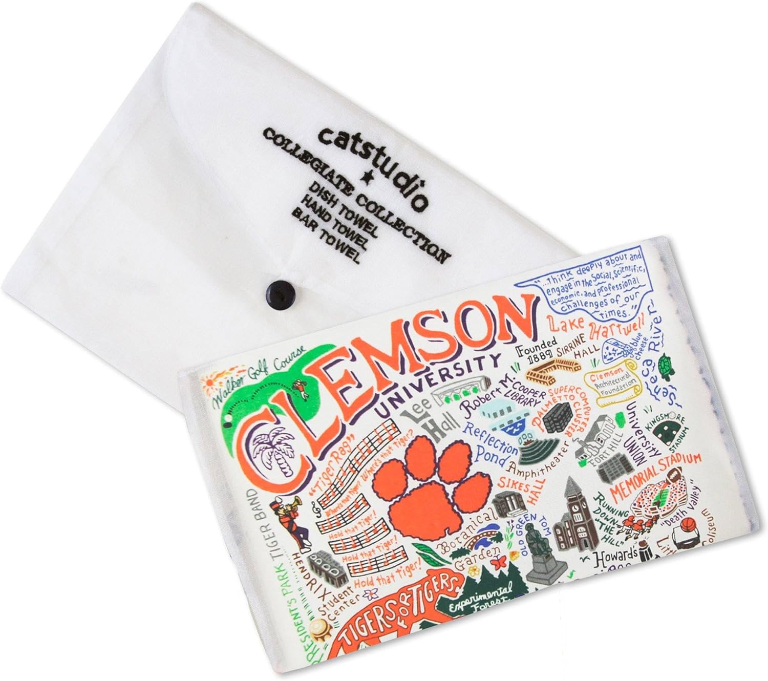 Catstudio Dish Towel, Clemson University Tigers Hand Towel - Collegiate Kitchen Towels for Clemson Fans - Perfect Graduation Gift, Gift for Students, Parents and Alums - Image 2