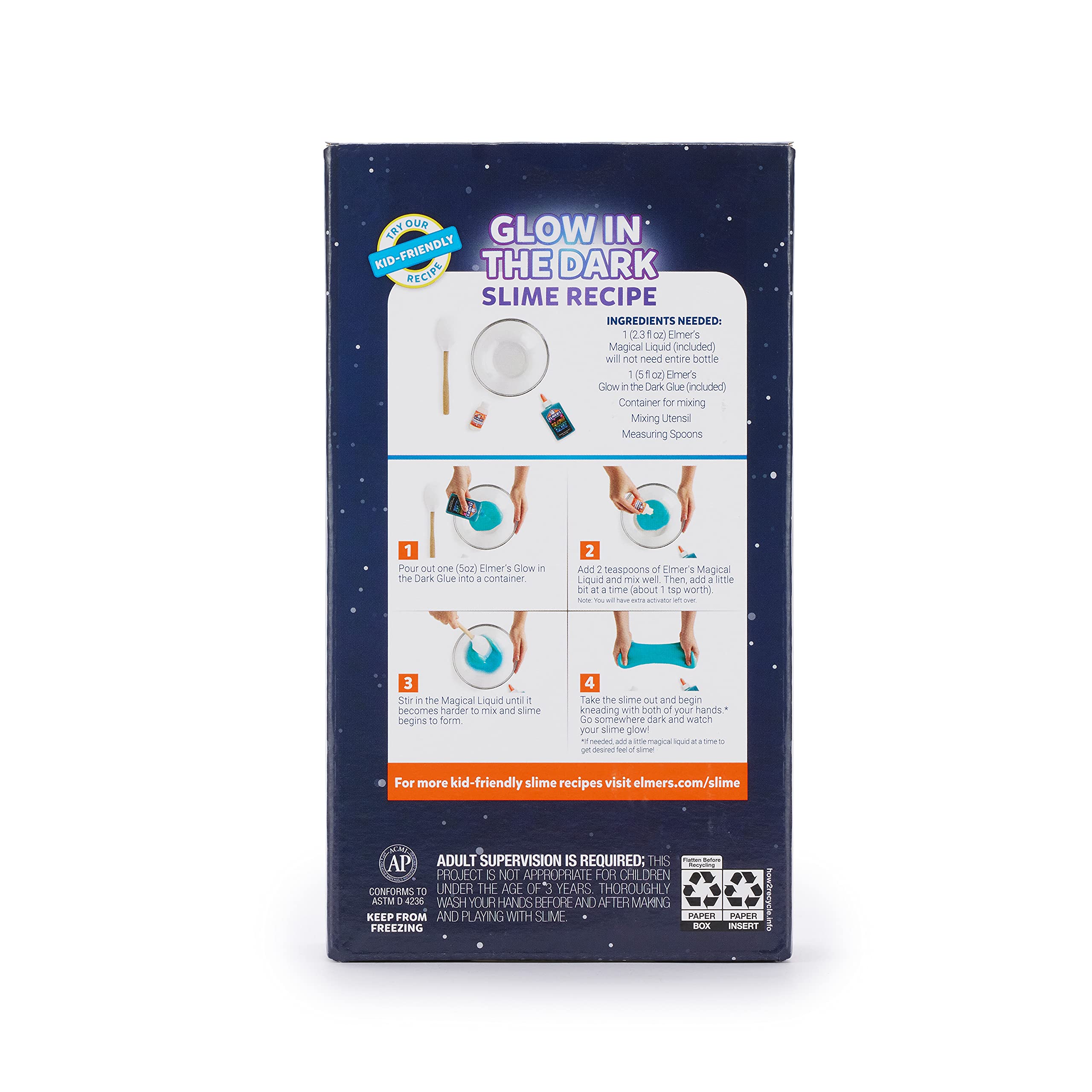 Elmer’s Dinosaur Night Slime Kit, Makes Color Changing and Glow in the Dark Slime, Includes Liquid Glue and Activator, 4 Count