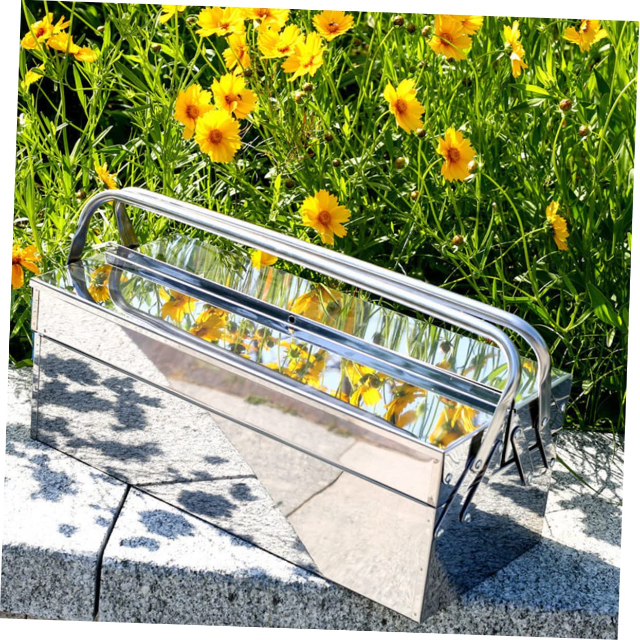 Cassetta Portautensili in Acciaio, Inox Cassetta Degli Attrezzi, Cassetta Portautensili in Alluminio Con Maniglia, 35,50x20,00x15,00cm