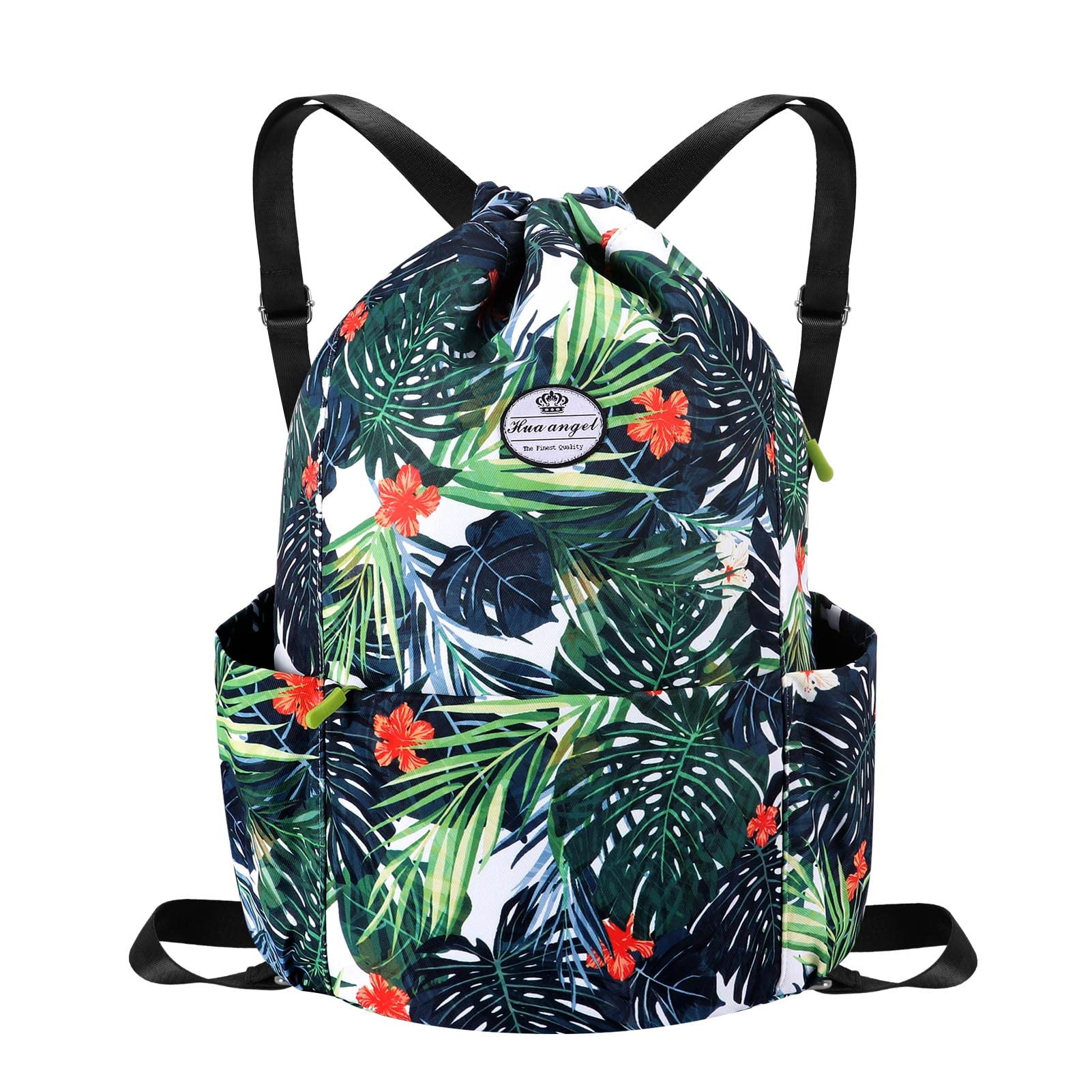 HUA ANGEL Drawstring Backpack Bag, Sport Gym Sackpack Lightweight Small Gym Bag for Men Women Pull String Sport Beach Bag