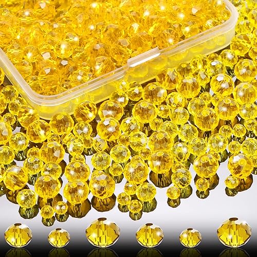 Miniatura 8 de 560 cuentas de cristal Briollete para hacer joyas, cuentas de cristal facetadas Rondelle con caja, cuentas espaciadoras de cristal para