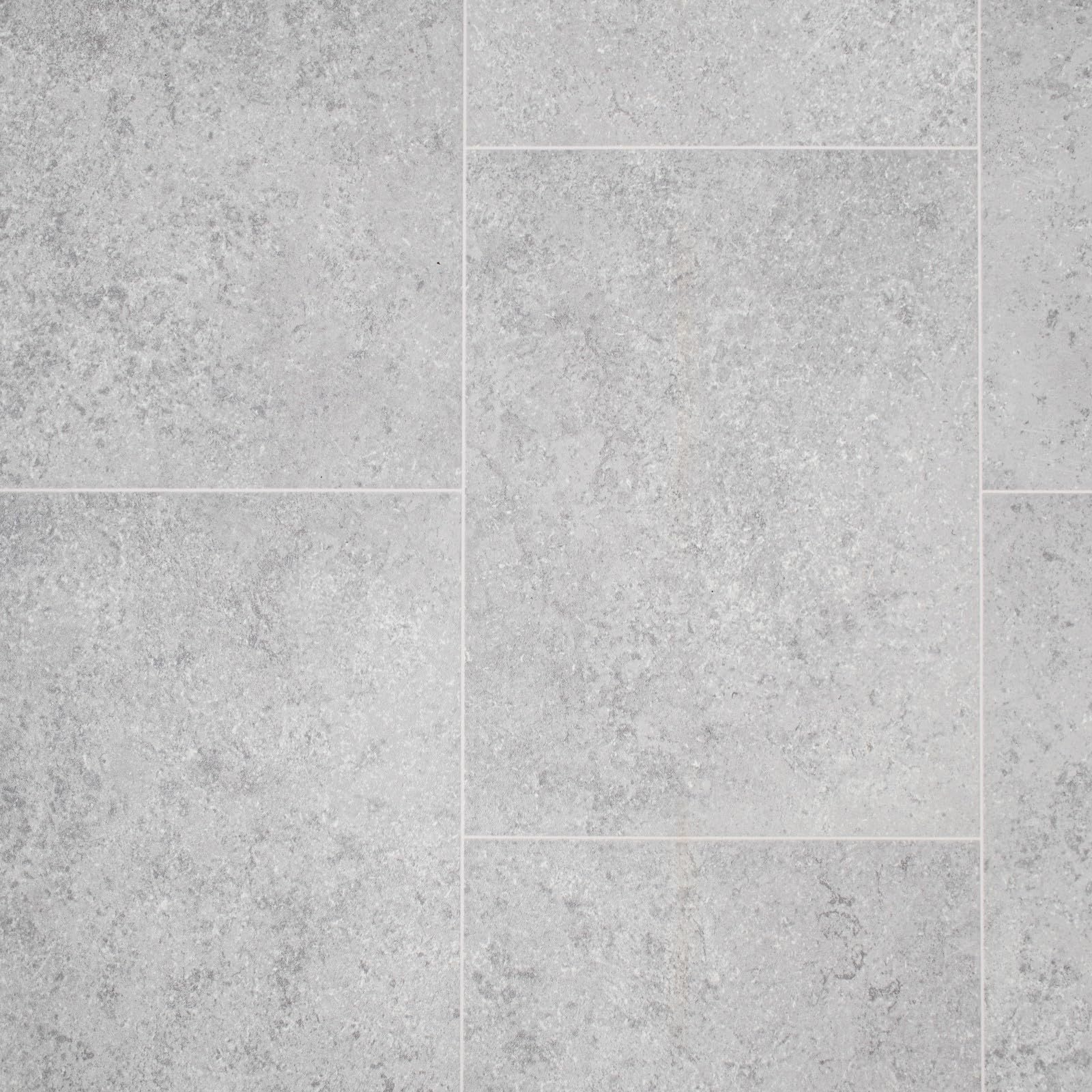 Light Grey Stone Modern Tiles Tasman Vinyl Flooring Realistic 3.8mm Slip Resistant Foam Backed Lino (4m x 3.5m)