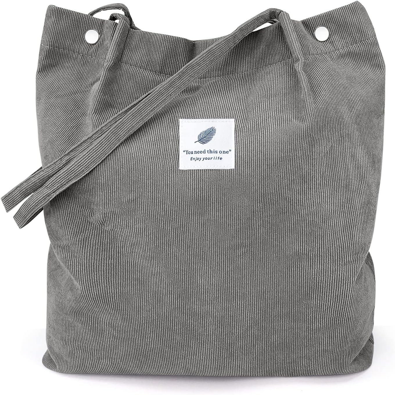 LHMTQVK Corduroy Tote Bags for Women, Large Capacity Tote Purse Reusable Grocery Shoulder Bag with Inner Pockets