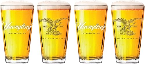 Yuengling Vaso de cerveza ícono, juego de 4