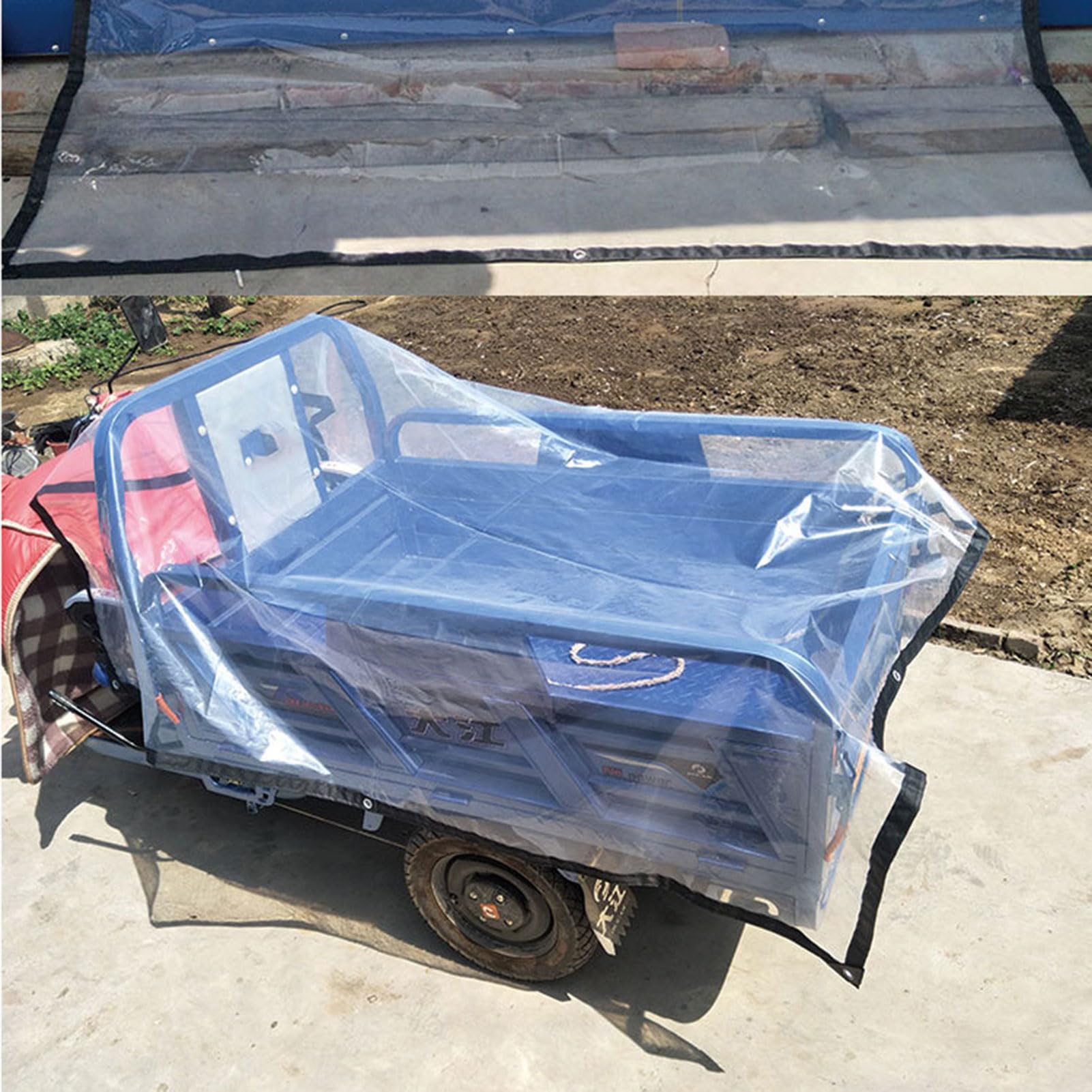 Telone Trasparente Occhiellato per Serre 5x3, Telone Trasparente per Gazebo, Teloni Impermeabili da Esterno Tettoie, per Giardino e Serra Fattorie Tende Antipioggia Balcone