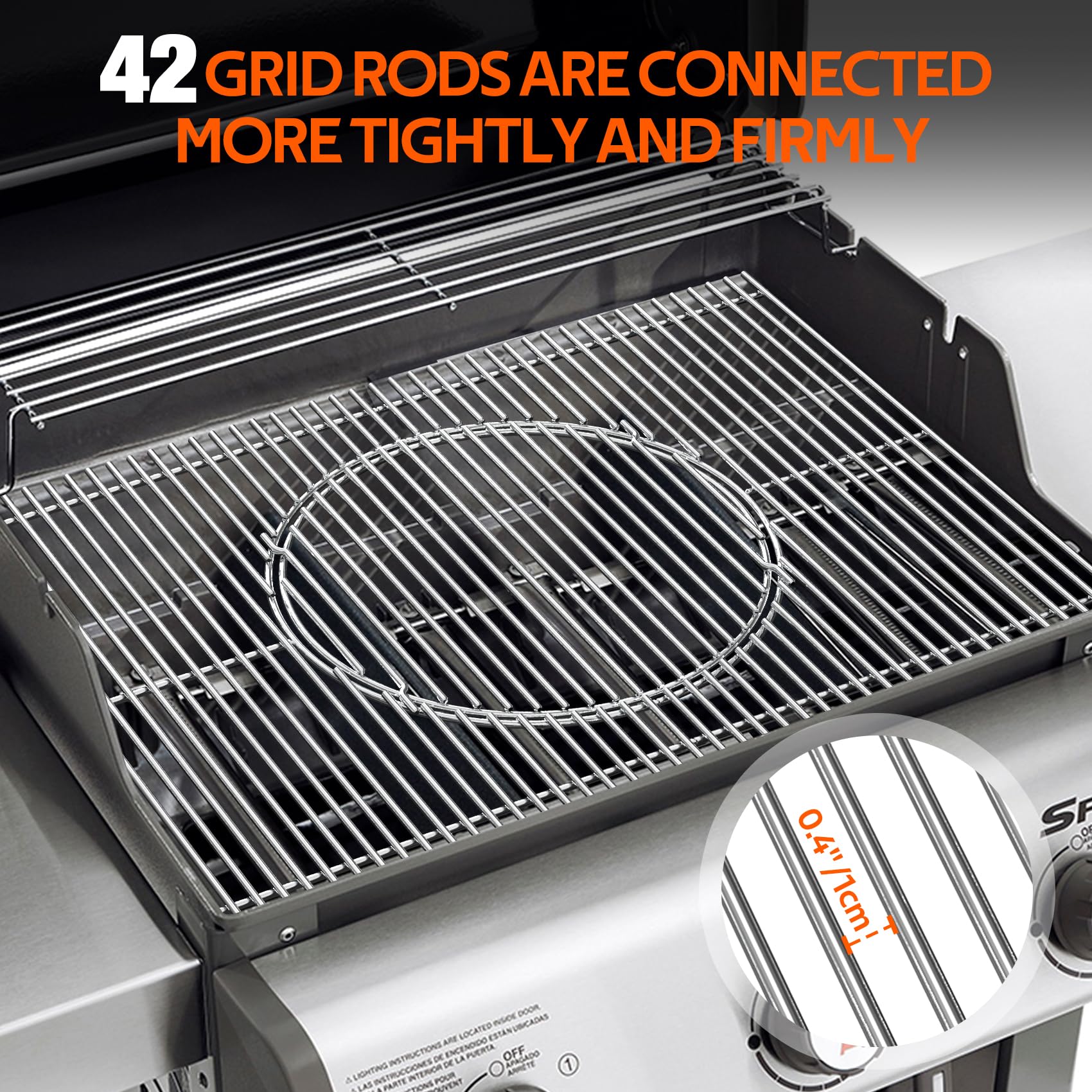 onlyfire Ruszty do grilla ze stali nierdzewnej do Weber Gourmet BBQ System Spirit 300 Series