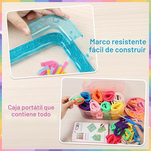 Miniatura 2 de IQKidz Kit de telar de tejer, manualidades y manualidades para niños y adultos, regalo ideal para niñas de 5, 6, 7, 8 a 12 y 13 años, fácil