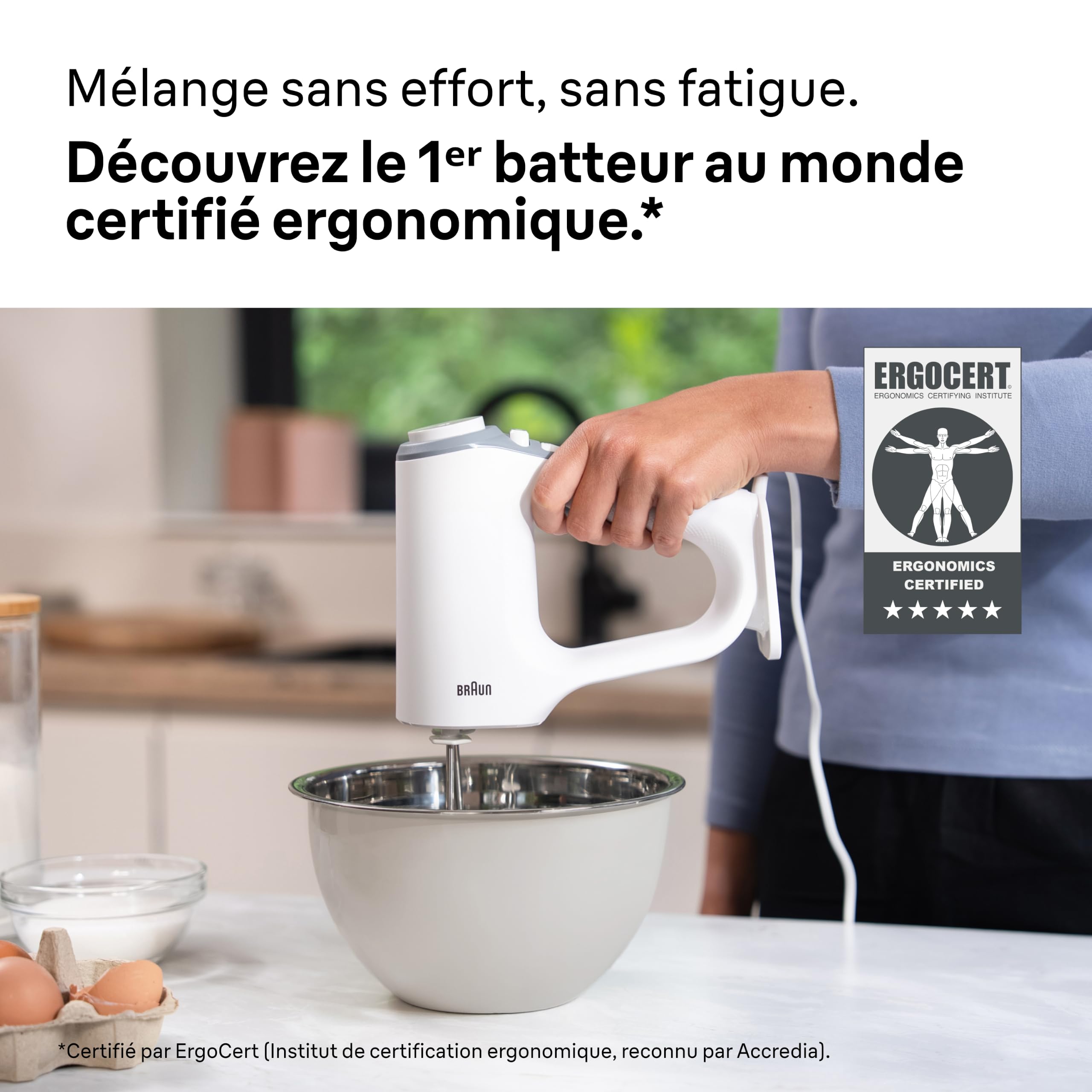 Braun MultiMix 3 - Batteur Electrique avec 4 Accessoires, 550W, Blanc