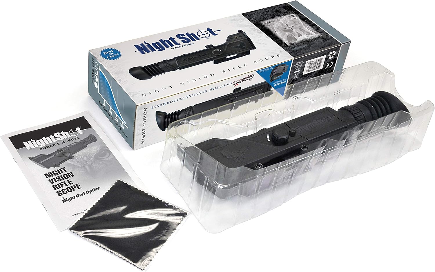 Night Owl Optics NightShot Digital Night Vision Riflescope with IR illuminator, Black, NIGHTSHOT,Medium Photo