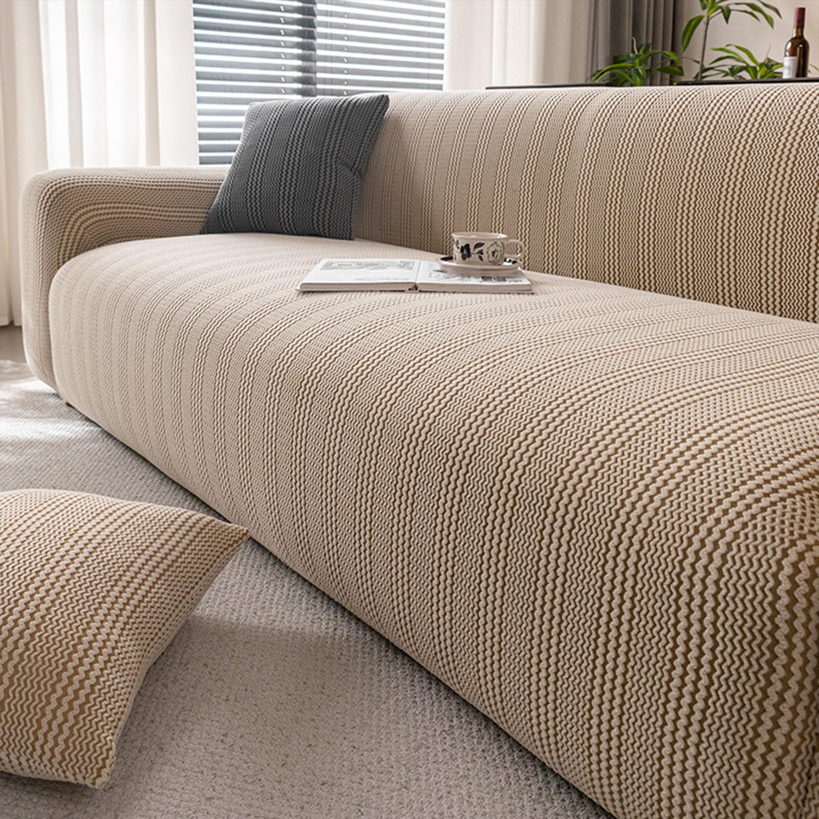 Housse de canapé extensible en polaire pour soirée cocooning