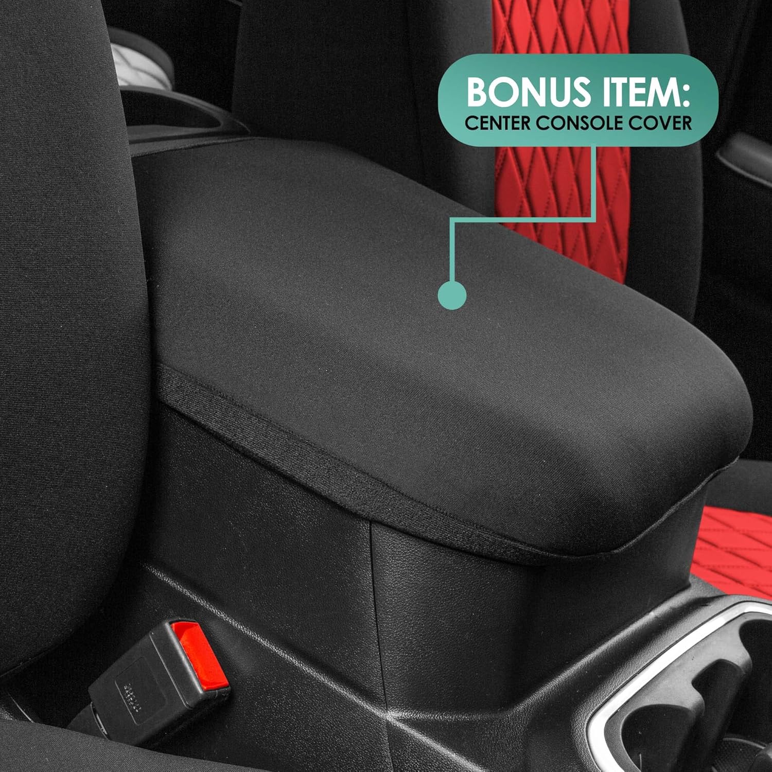FH Group Custom Fit Car Seat Covers Specifically Made for 2019-2023 Chevrolet Silverado 1500 2500HD 3500HD WT | CUSTOM | LT Ultraflex Neoprene Water Resistant Automotive Seat Covers- Front Set Red