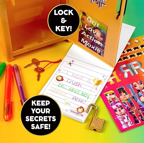 Miniatura 3 de Rainbow High - Juego de papelería Secret Locker, incluye bloc de notas, bolígrafos de gel, calcomanías, para mayores de 6 años