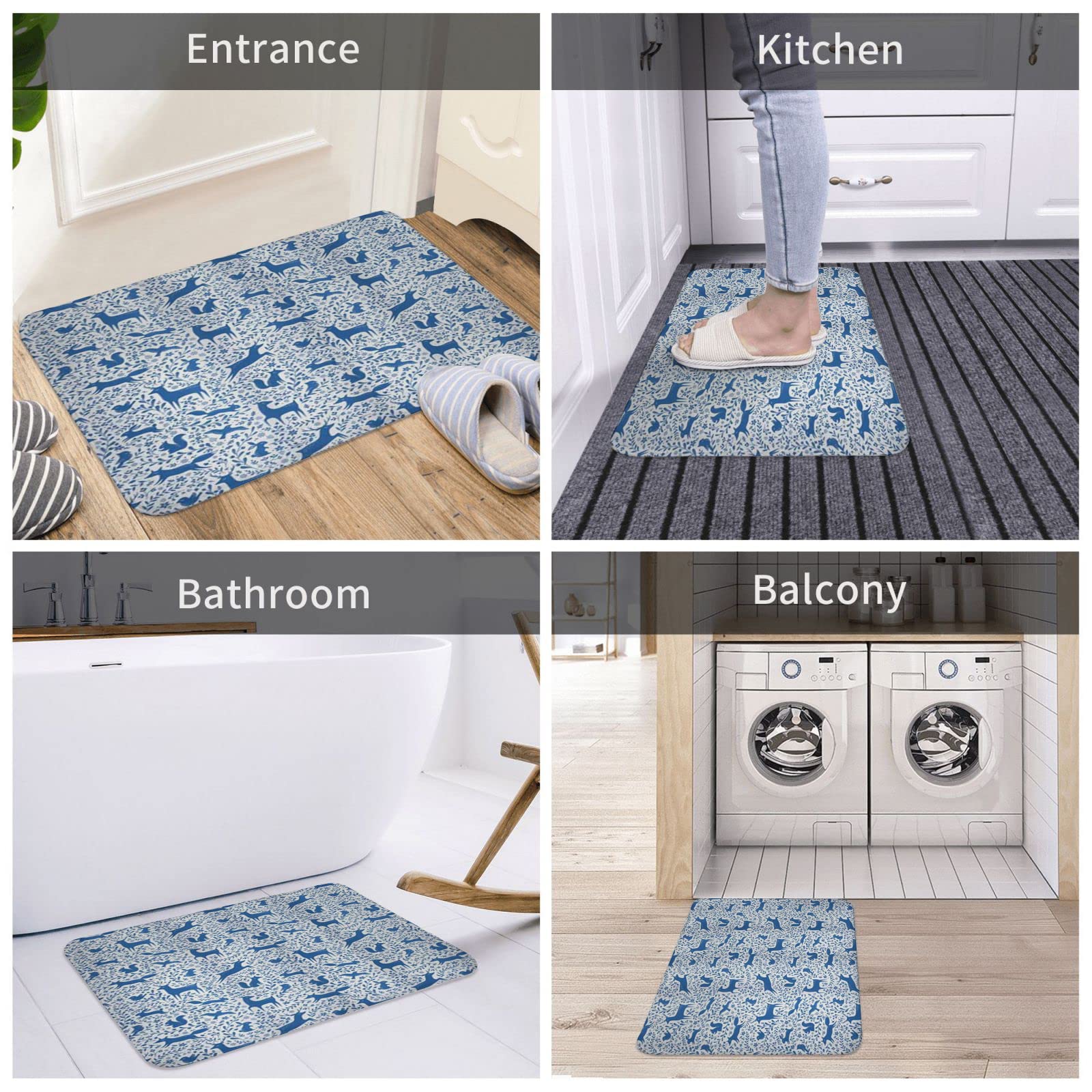 Mat 40x60cm, Antislip Badkamermat Machinewasbaar Hemeldruppel Druippatroon Waterabsorberend