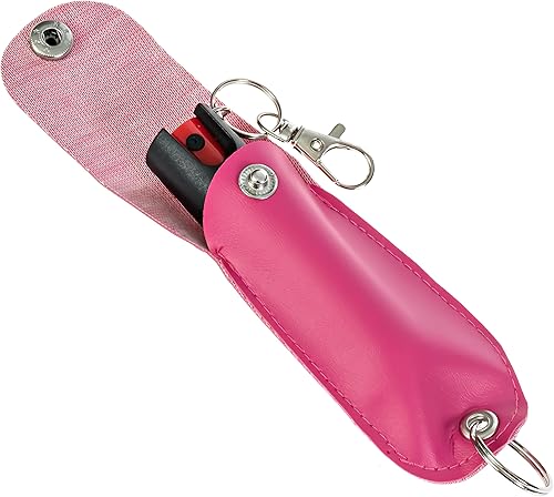 Miniatura 5 de BURN Llavero de spray de pimienta para mujeres y hombres, defensa personal, fuerza máxima, 1/2 oz en estuche de seguridad, color rosa
