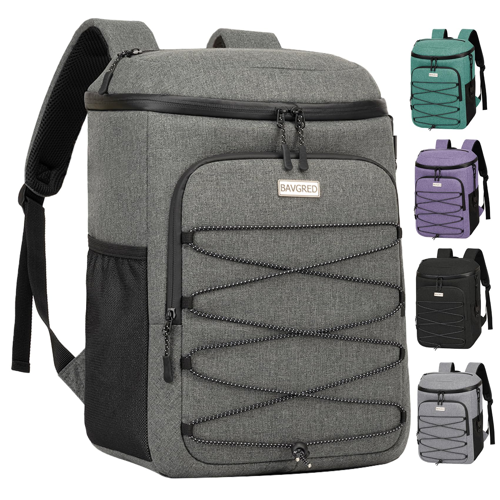 30 Cans Cooler Backpack Insulated Waterproof, Backpack with Cooler Compartment for Men and Women, Soft Sided Cooler Bag, Lightweight Ice Chest Lunch Backpack for Beach Camping Picnic Hiking