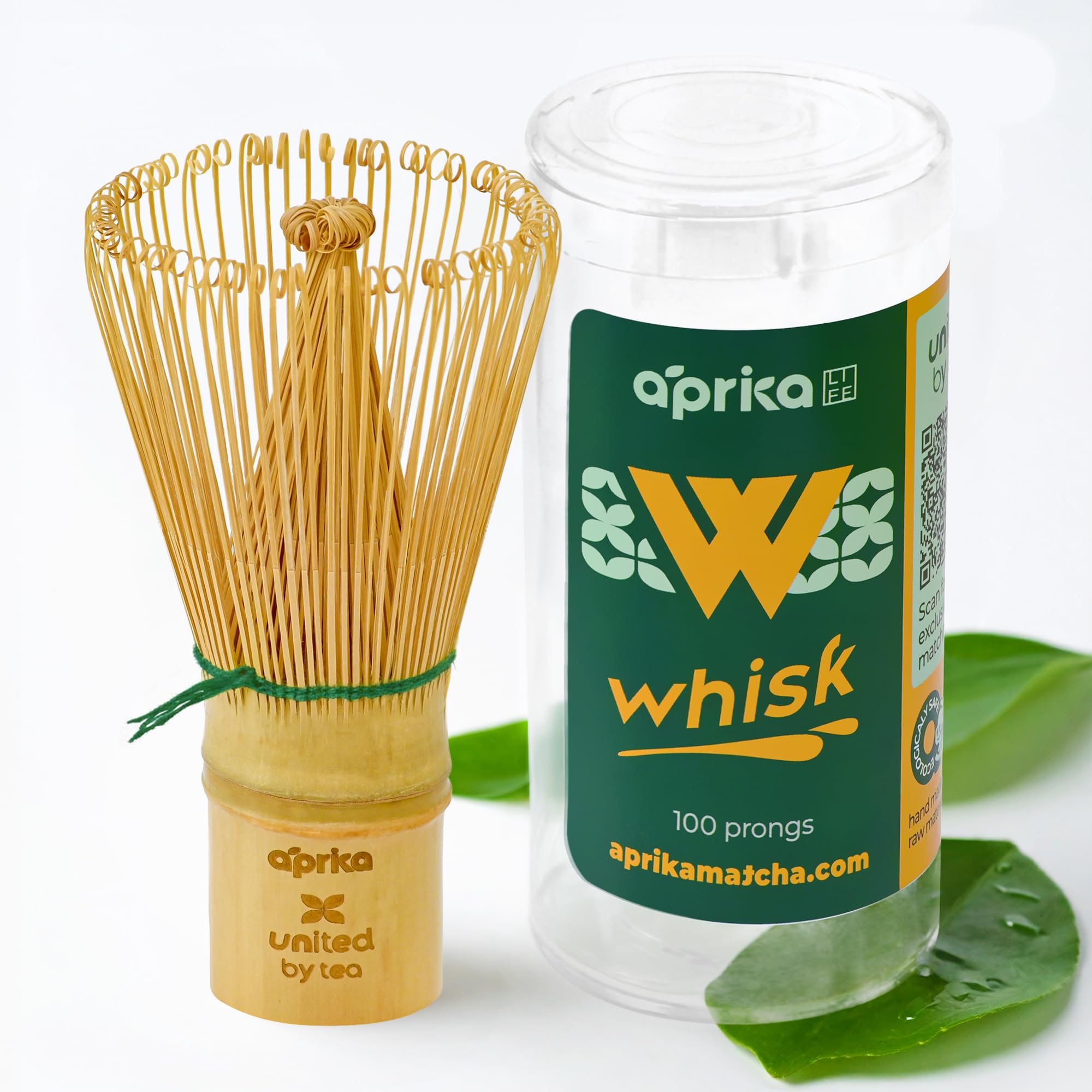Aprika Life Matcha Whisk – 100 Prong Bamboo Chasen | Traditional Japanese Tea Whisk for Matcha Powder, Ceremonial Tea & Lattes | Durable Handcrafted Bamboo Whisk for Authentic Matcha Preparation