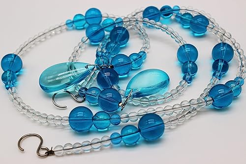 Miniatura 5 de Rekelola Cadena de cristal arqueada para colgar cortinas de cuentas de vidrio para puertas, ventanas, decoración corta del hogar, armarios, fácil de