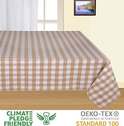 Miniatura 3 de Urban Villa - Mantel de mesa 100% algodón, para uso diario, cenas familiares o fiestas en interiores o exteriores, a cuadros, modelo de Pascua,