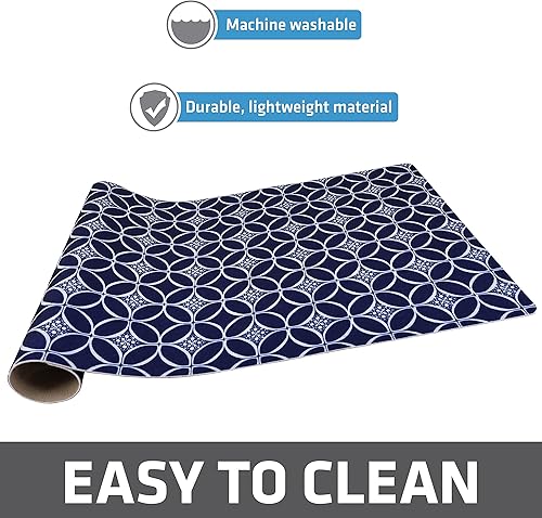 Miniatura 51 de Drymate Mantel individual con tazón para mascotas, tapete de alimentación de alimentos para perros y gatos, tela absorbente, respaldo impermeable