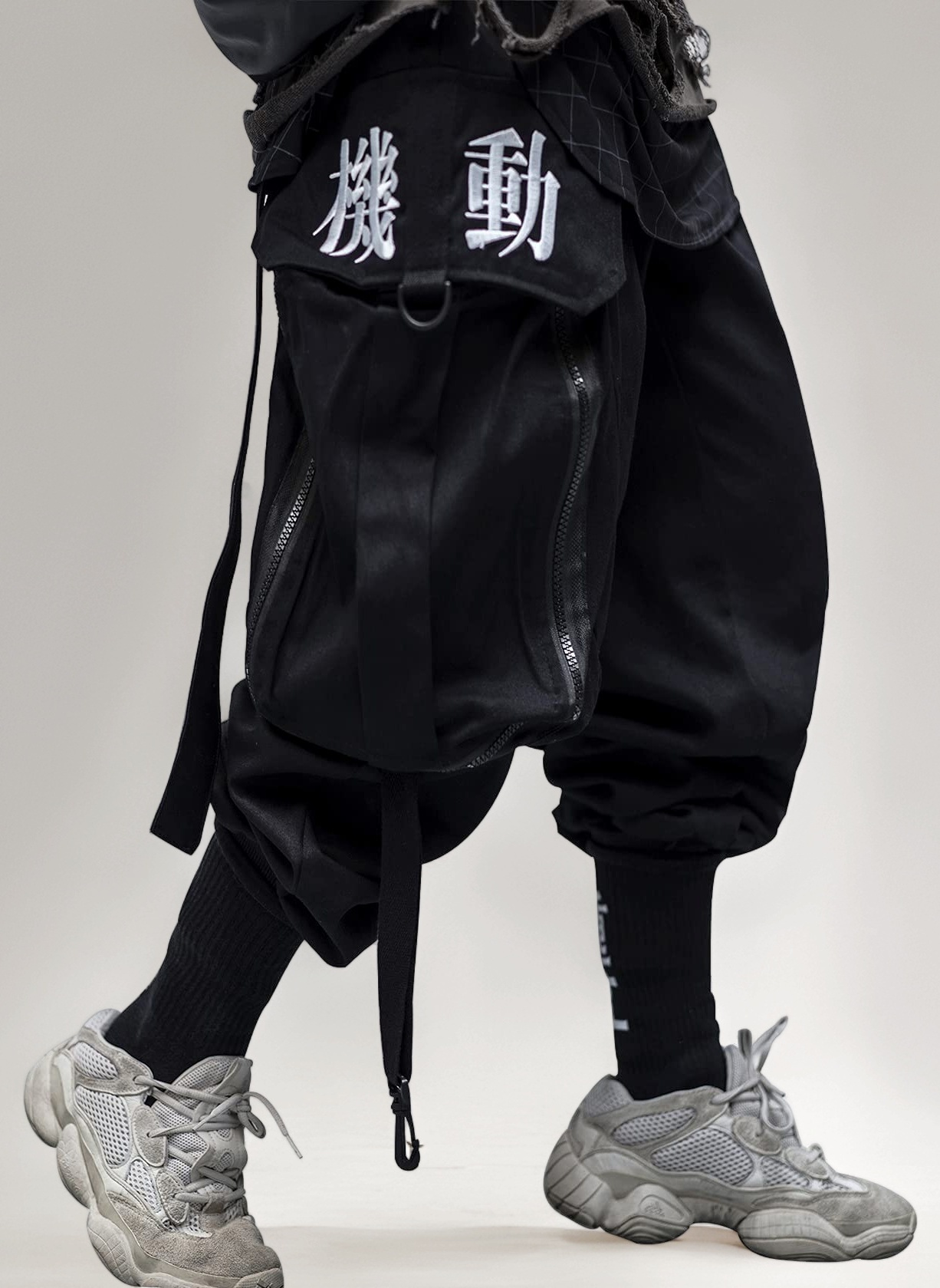 Niepce Inc Men's Japanese Streetwear Techwear Cargo Pants with Design