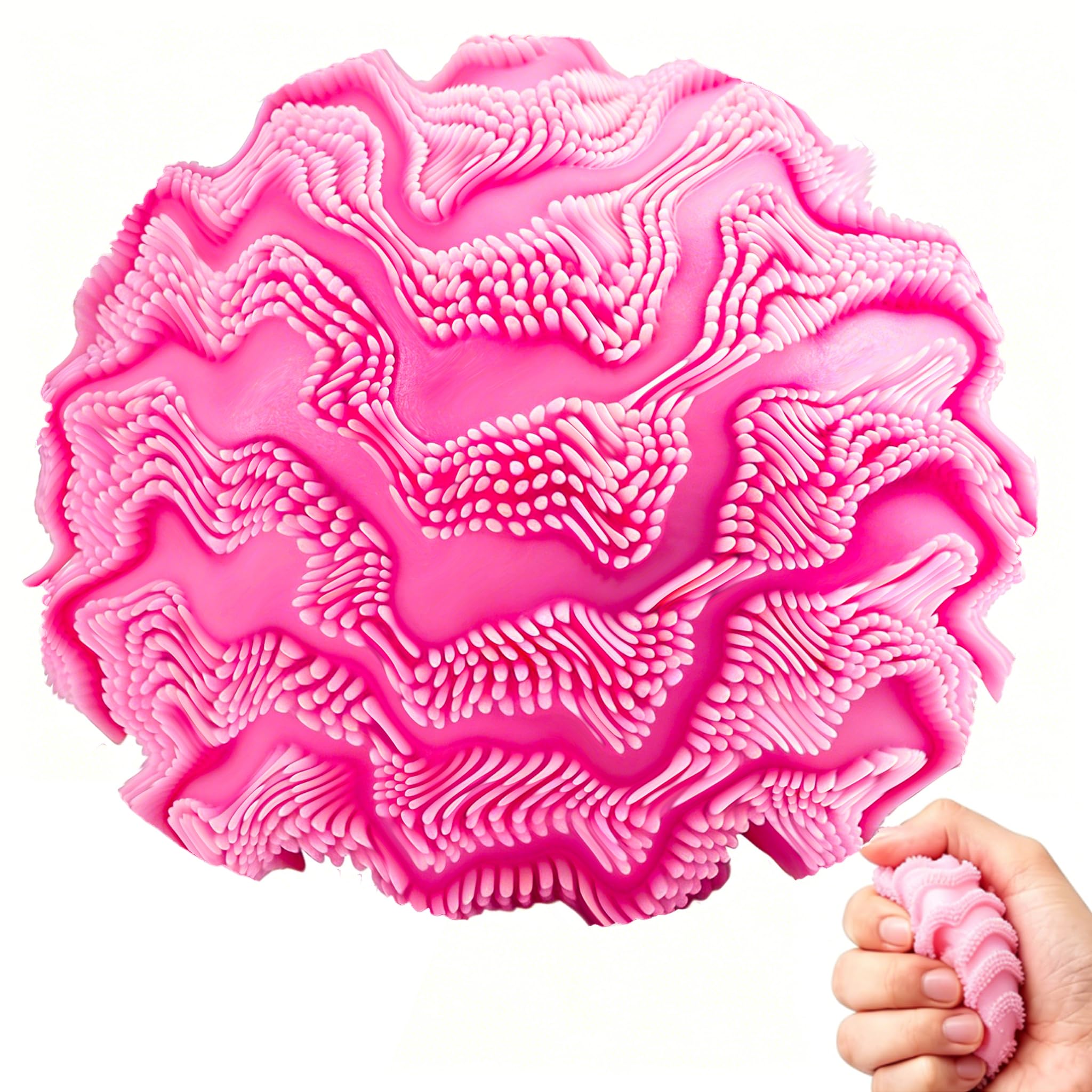 MUVZKQIAN Pink Fuzz Ball Squishy Stress Ball – Soft Slow Rising Fidget Toy for Anxiety Relief, Sensory Squeeze Ball for Autism & ADHD, Cute Pocket Size Party Favors for Kids & Adults — image 1