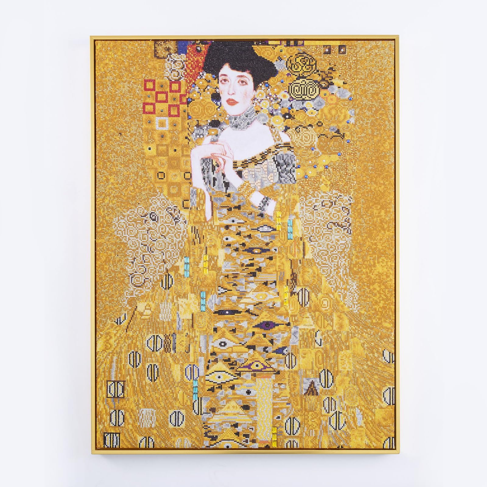 Diamond Dotz DD15-017 Woman w kolorze złotym (Klimt), rozmiar ok. 67 x 91 cm, malowanie diamentami, błyszczący obraz do samodzielnego ozdobienia, dla dzieci i dorosłych, kolorowy