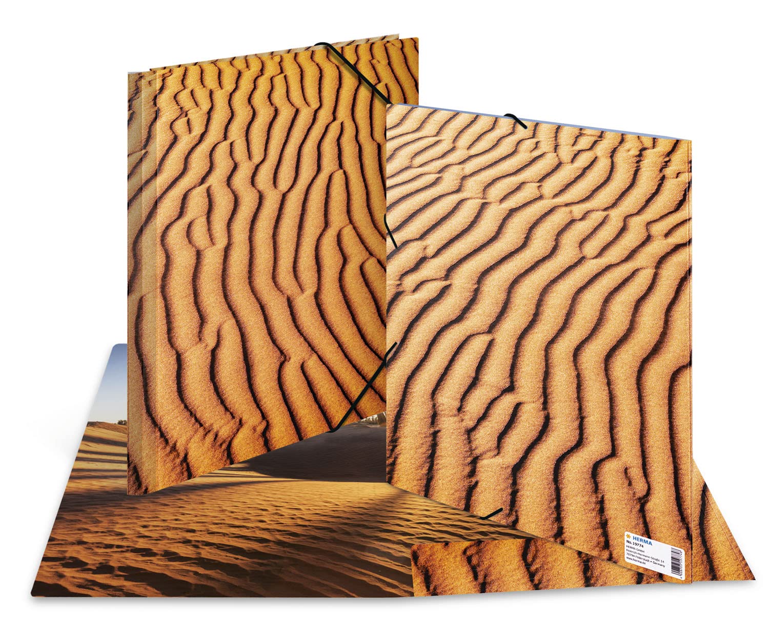 HERMA 19829 Portfolio Folders A3 Natural Assortment, Pack of 10, Children's Cardboard Corner Folder with Haptic Finish - Image 3
