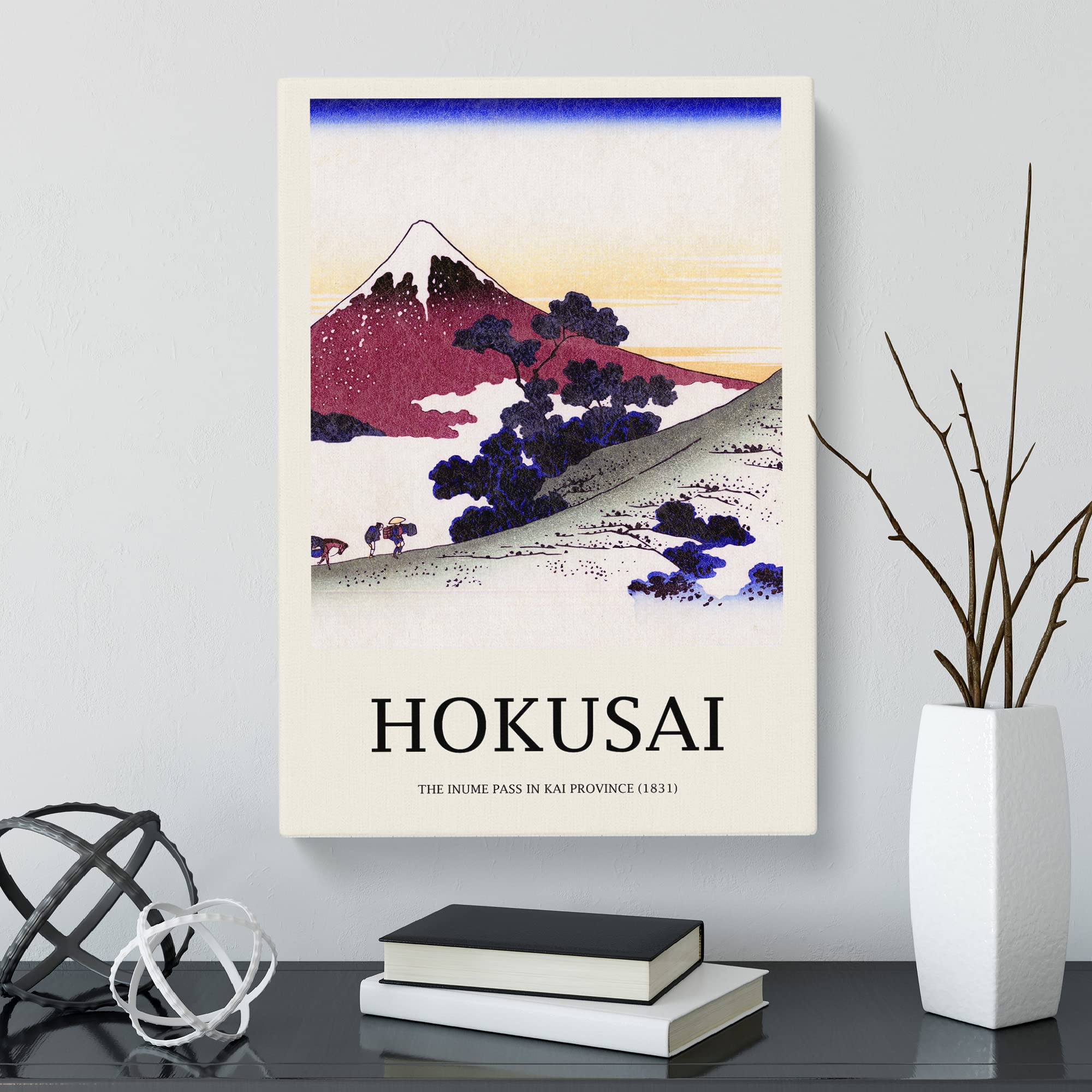Inume Pass In The Kai Province By Katsushika Hokusai Canvas Print, Mixed, 25L x 50W cm - Image 3