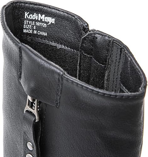 Miniatura 5 de GLOBALWIN Botas altas hasta la rodilla para mujer, botas de equitación cómodas para mujer, tacón bajo