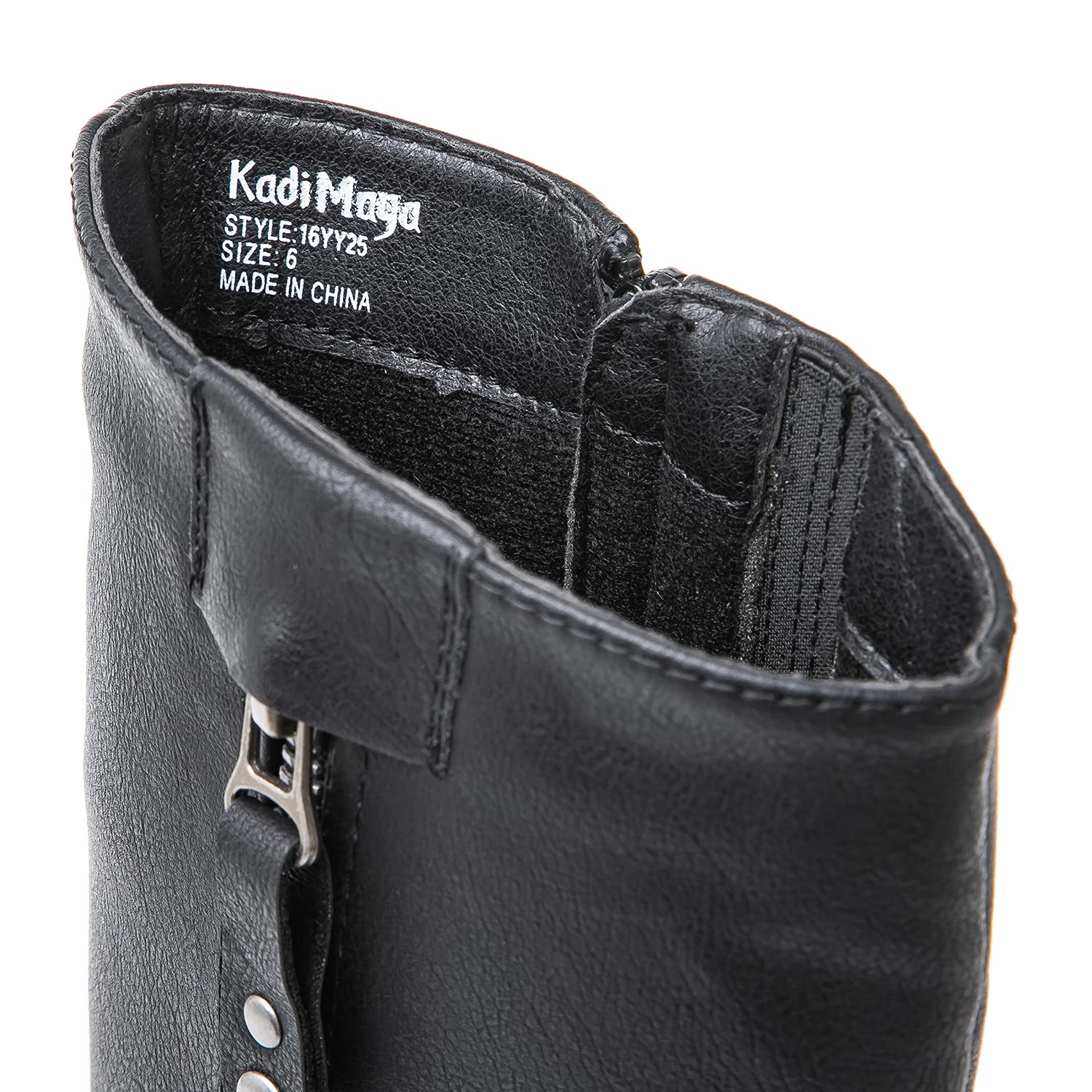 GLOBALWIN Women's Black Knee High Riding Boots 11M