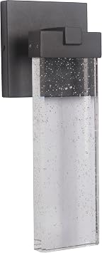 Craftmade Z1604-TB-LED Aria Crystal Outdoor LED Wall Sconce, 1-Light 12 Watt 6" W x 15" H, Textured Matte Black