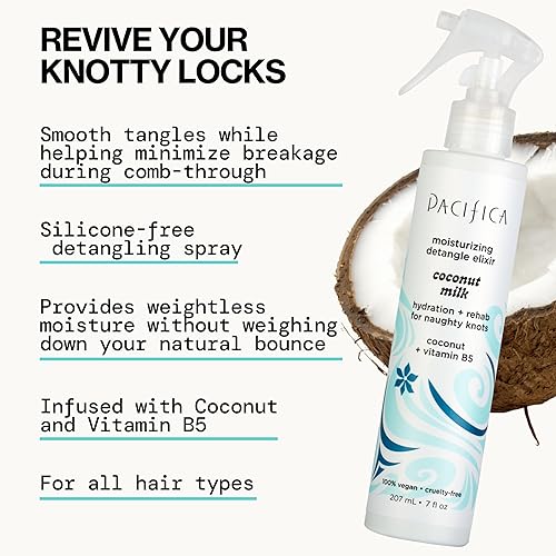 Miniatura 4 de Pacifica Beauty elixir desenredante de leche de coco aerosol desenredante acondicionador sin dejar en acondicionador coco vitamina B nutritivo
