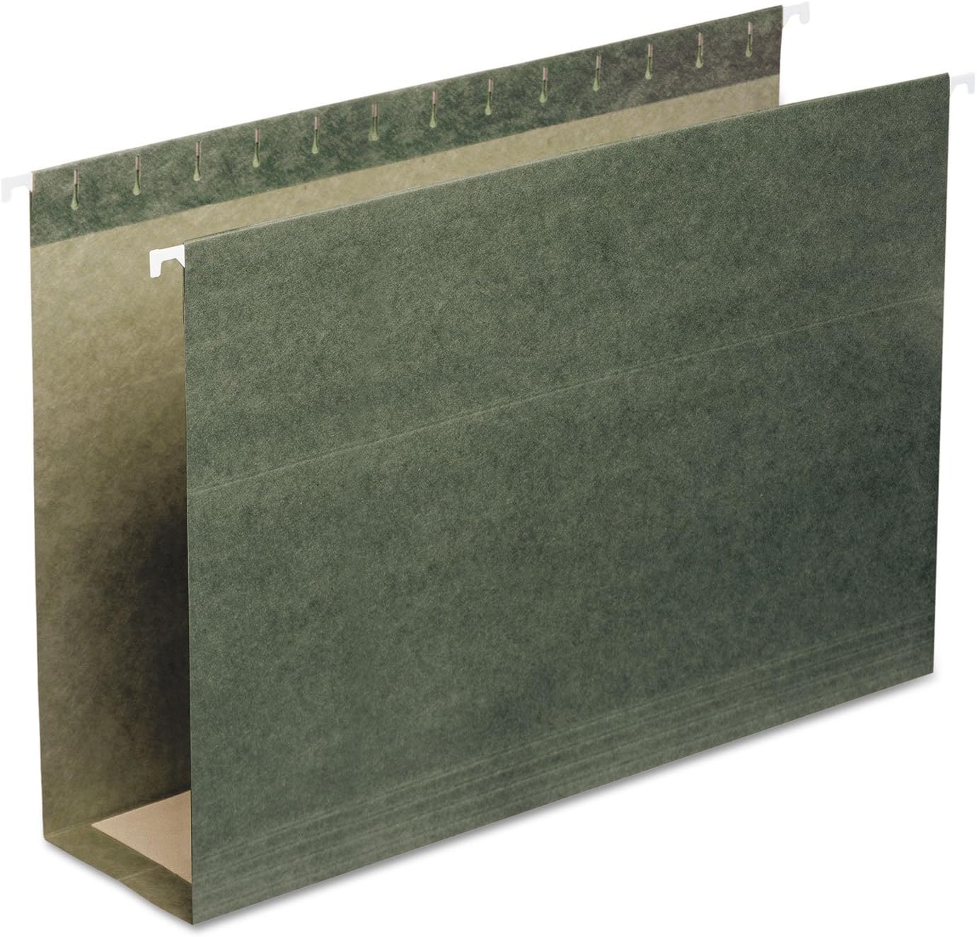 Smead Hanging File Folder with Tab, 1/3-Cut Adjustable Tab, Legal Size, Standard Green, 25 per Box (3-Inch Expansion, Legal)