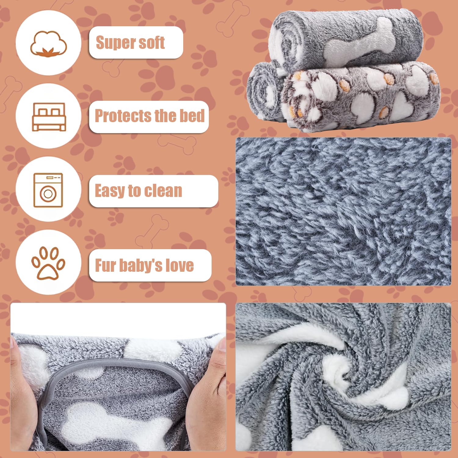 Northogo 3 pieces guinea blankets, fleece blankets for small animals including hamsters, rabbits, chinchillas, hedgehogs - Image 3