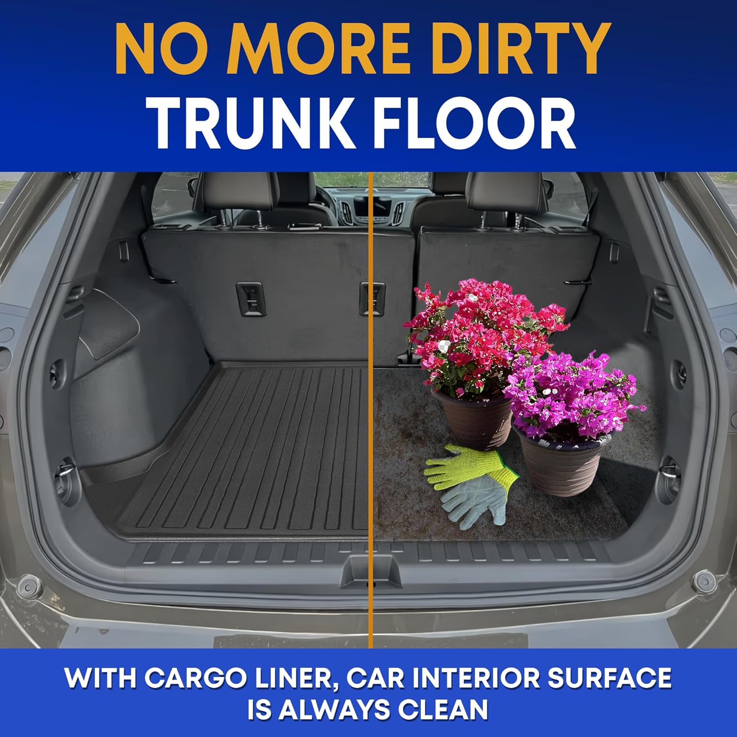 Premium Cargo Liner for Chevrolet Equinox 2018-2024 - 100% Protection - Custom Fit Car Trunk Mat - All-Season Cargo Mat - 3D Shaped Laser Measured Trunk Liners for GMC Terrain 2018-2024
