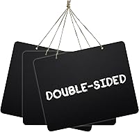 Vista 1 de Letreros colgantes de pizarra de doble cara de madera borrable, rectangular, pequeña, vintage, rústica, pizarra, para boda, bar, restaurante