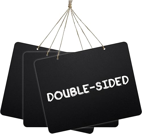 Letreros colgantes de pizarra de doble cara de madera borrable, rectangular, pequeña, vintage, rústica, pizarra, para boda, bar, restaurante,