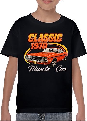 Camiseta clásica de manga corta con diseño de Muscle Car de 1970
