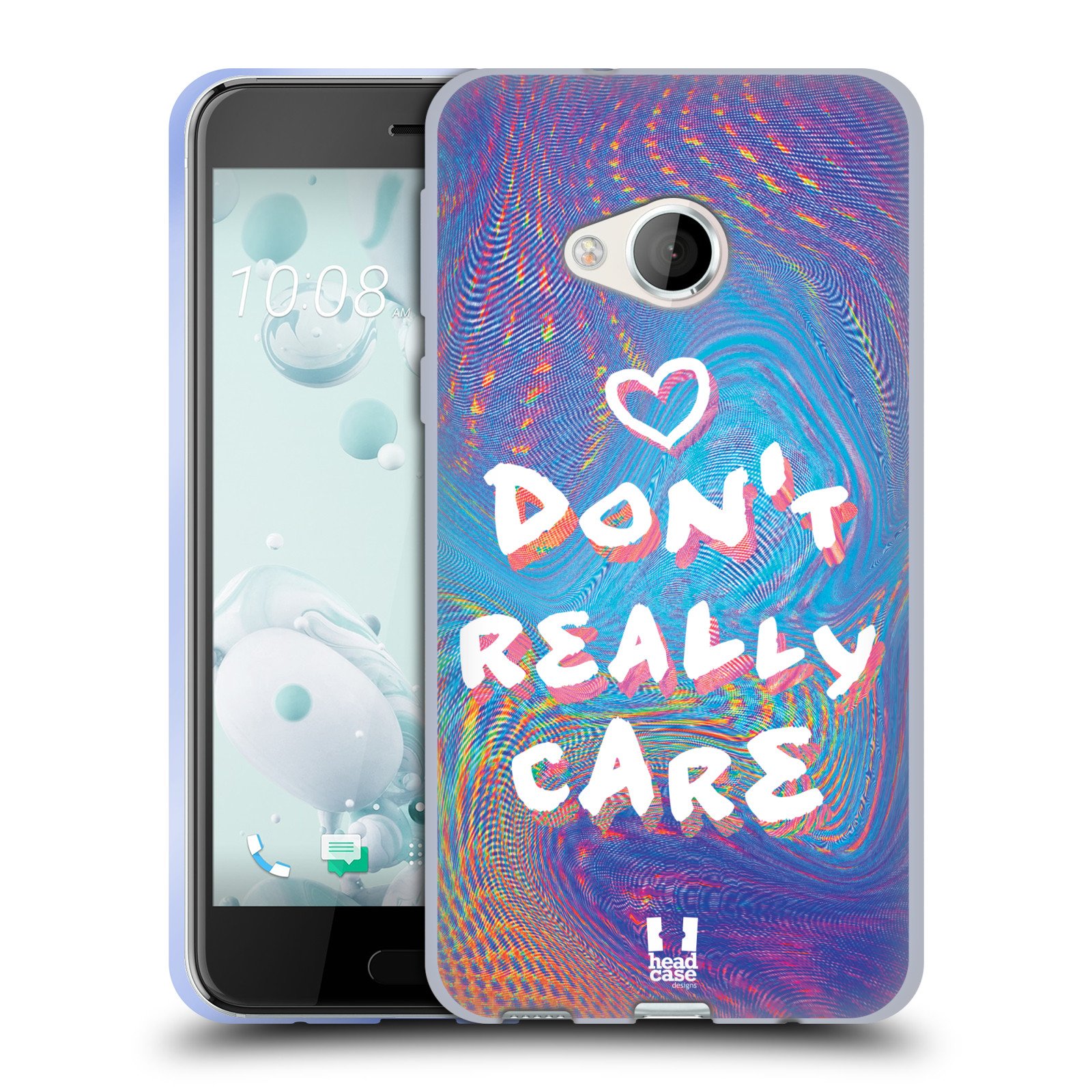 Head Case Designs Dont Really Care Holographic Overlays Soft Gel Case Compatible With HTC U Play/Alpine