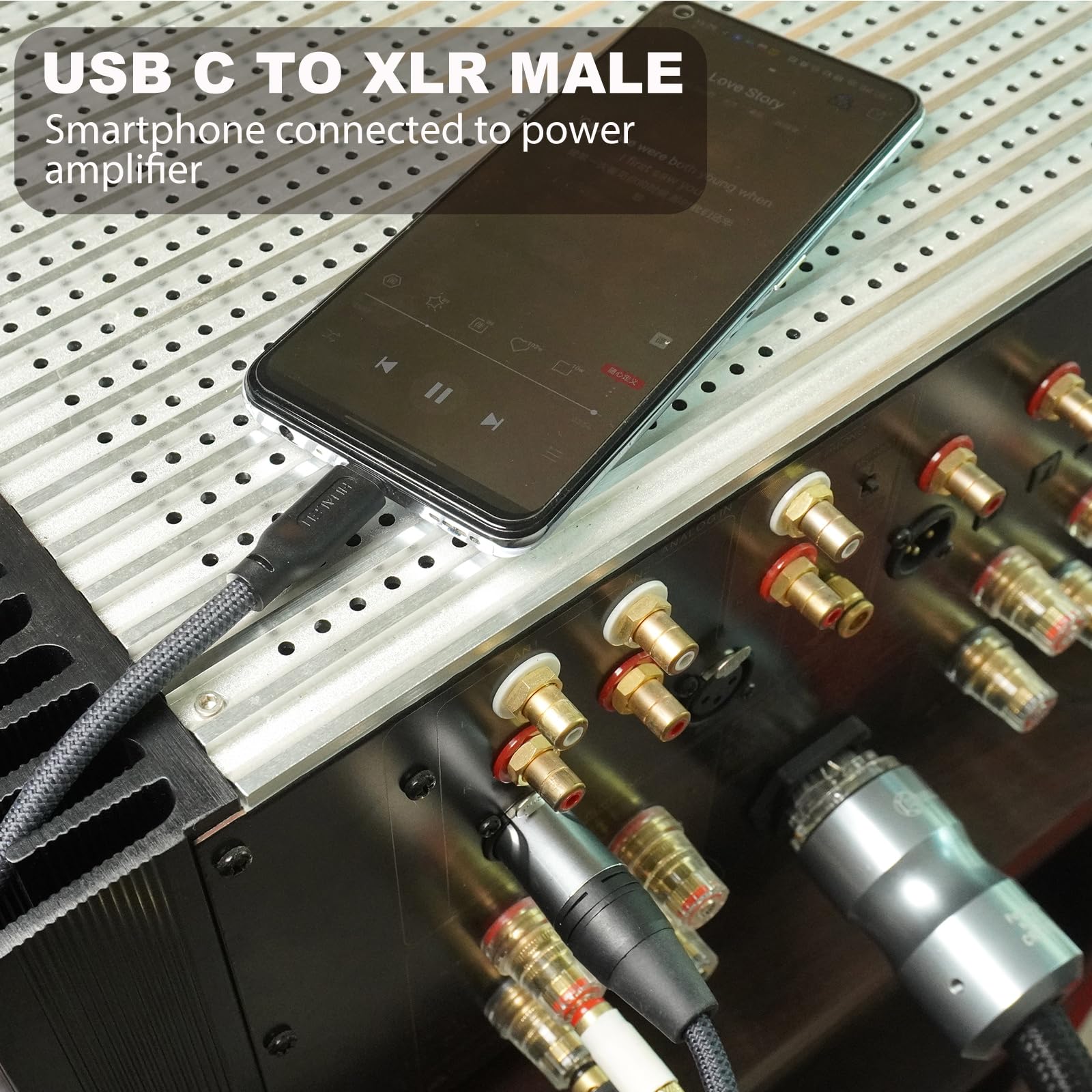 Audiokabel USB C auf XLR Stecker, USB C auf Mixer, XLR-Stecker, USB C 24 Bit/96 kHz digitales Audiokabel für Mischpulte, Lautsprecher, Leistungsverstärker, 1,8 m