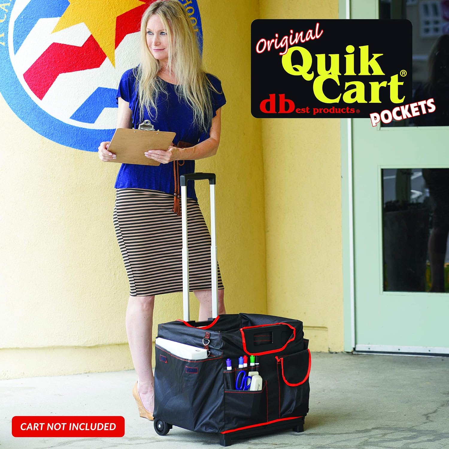 dbest Quik Cart Pockets, Black, Unisex, 20-Pocket Caddy for Easy Organization and Storage