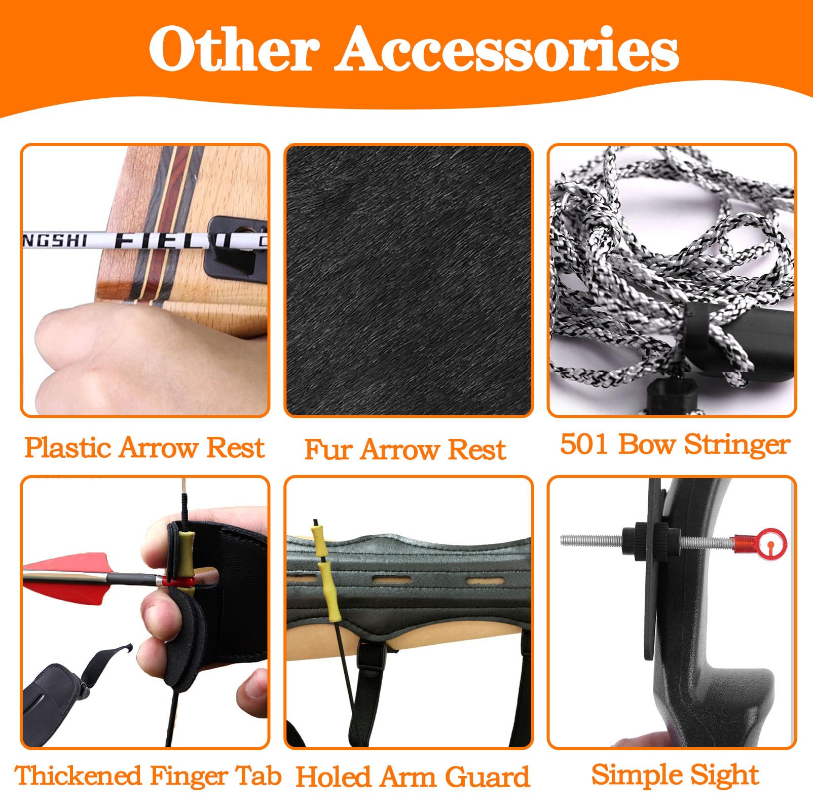 Ensemble Arc et Flèche Recurve 40 lbs avec 6 Flèches en Fibre de Verre & Protège-Bras, Tir à l'arc de Chasse Take-Down pour Adulte, Arc Entraînement Cible Extérieur Ergonomique pour Jeunes et Débutant